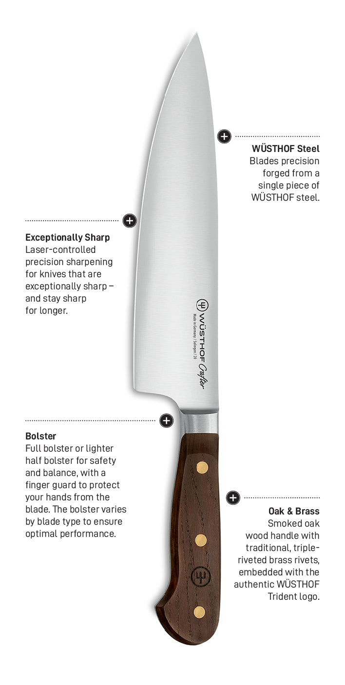 Wusthof Knife Sharpener - Stainless Steel with Riveted Handle